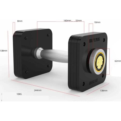 New Arrival 20KG Square Electroplating Dumbbell Set, 10KG*2pcs Household Mens Fitness Arm Muscles Device