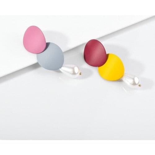 Original Earrings New European and American Mixed Color Paint Earrings Natural Water Drop Shell Earrings for Women