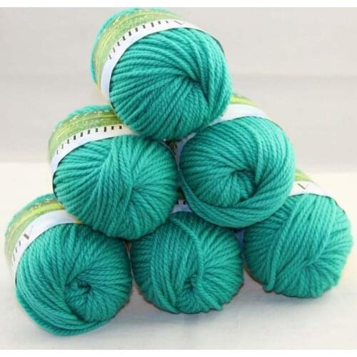 LOT of 6 BallsX50g Chunky Hand-woven Coarse Knitting Yarn Kelly green 221