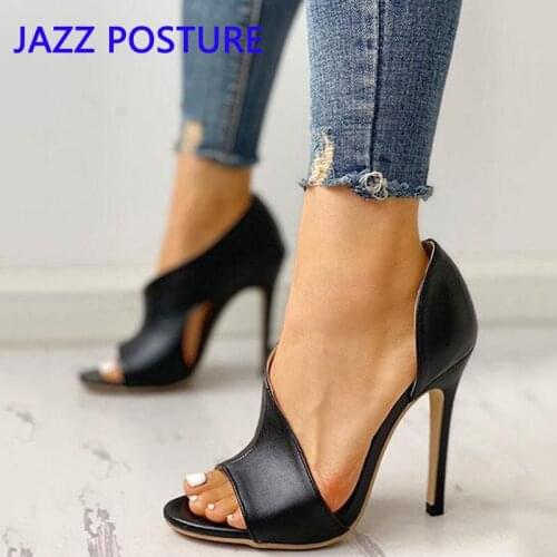 Sexy stiletto fish mouth sandals womens nightclub banquet waterproof watch summer high heels 2020 new wild large size 36-41y906