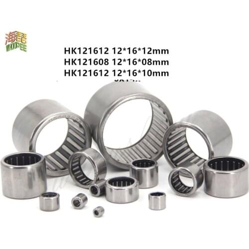 2-10pcs bearing HK1208 HK1210 HK1212 Drwan Cup Caged Needle Roller Bearing 12*16*08/10/12mm