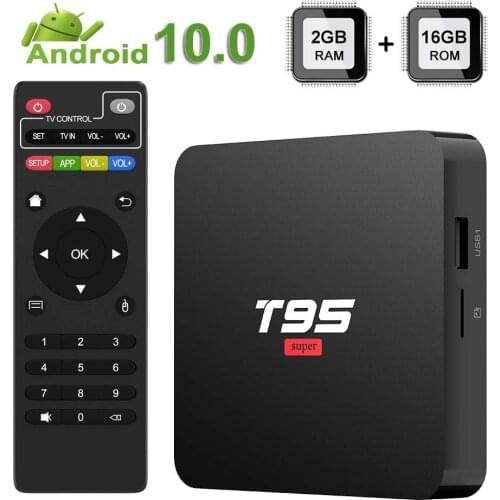 T95 Smart TV Box Android 10.0 2GB 16GB 2.4G Wifi 4K HD 3D Google Youtube Media Player Network Smart-Tv Set-Top Box