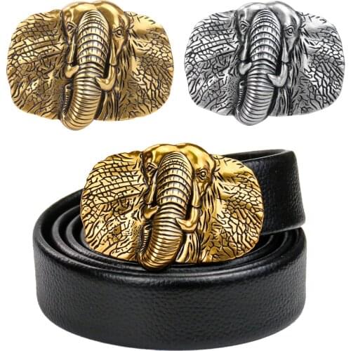 Elephant Mens Belt Buckle Handmade DIY Western Cowboy Cool Punk Rock Style Buckle Without Belt Jeans Accessories for 3.8cm Belt
