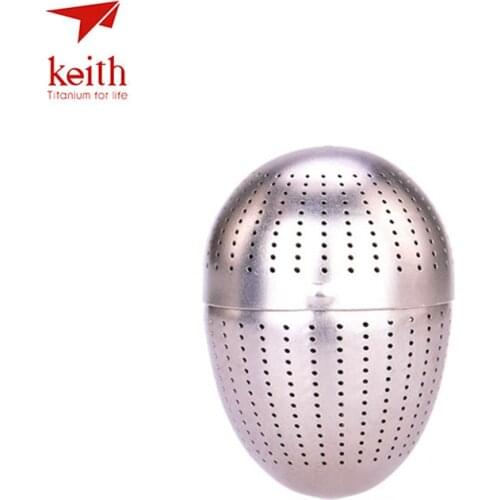 Keith Pure Titanium Creative Egg Shape Tea Strainer Tea Coffee Scented Filter Hold Fitting Built In Teacup Mi3920