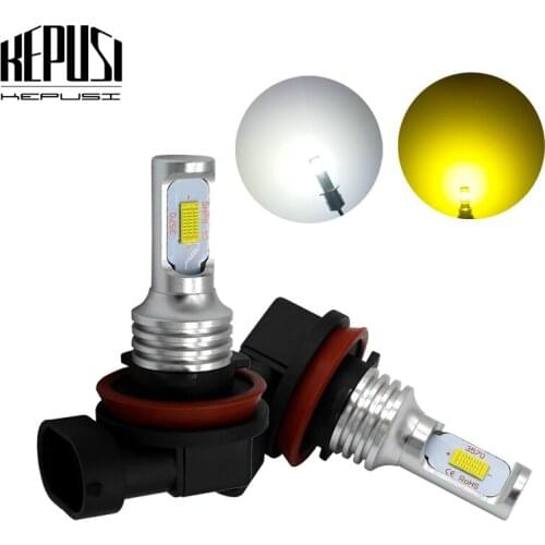 2x H8 H9 H11 Led Fog Light Bulb Auto Car Motor Truck CPS 72W LED Bulbs Driving Lights DRL Lamp 12V 24V for Cars White Yellow