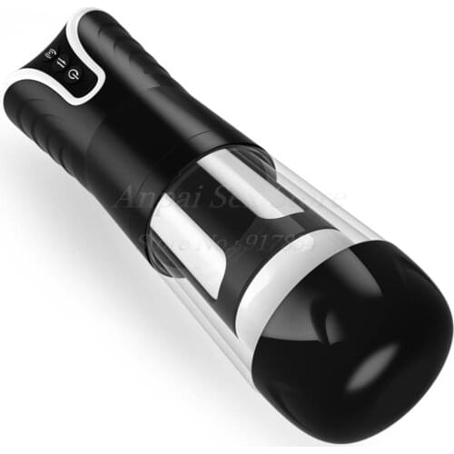 Telescopic Suck Automatic Piston Vibrator For Men Moaning Artificial Vagina Male Masturbator Realistic Silicon Pussy Sex Toys