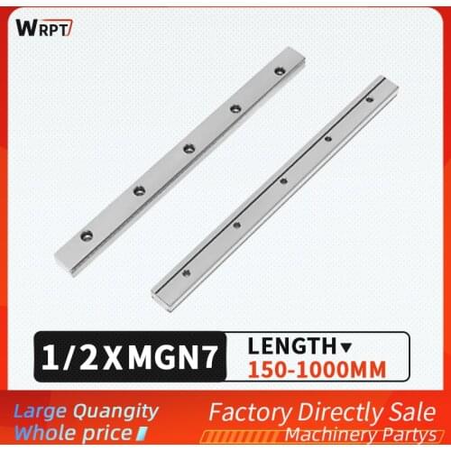 Precision miniature linear guide 1/2PCS MGN7 linear slide table length=150MM-1000MM