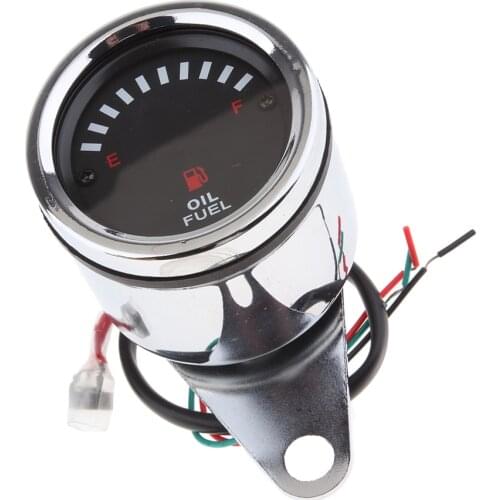 Universal Motorcycle Aluminum Fuel Level LED Gauge Oil Meter Sensor 12V