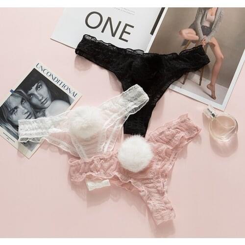 Womens Sexy Lace Panties Cute Underpants G-string Transparent Low Waist Female Thong 2021 Fashion Women New Underwear