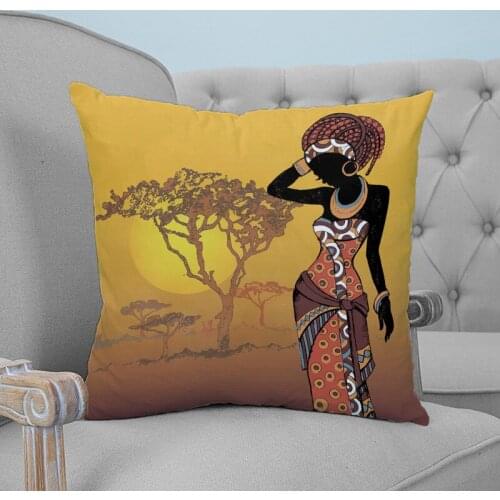 Woman Plant Trees Art Printed Throw Pillow Case Plush fabric Pillowcase Home Decorative Pillow Hot