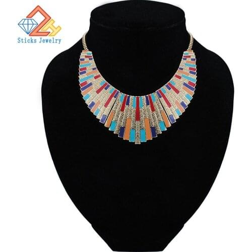 Maxi Necklace Collares Vintage Statement Necklaces & Pendants for Women Bijoux Fashion Enamel Choker Collier Kolye Jewelry