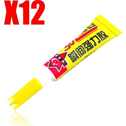 12x 3g 502 Cyanoacrylate Instant Adhesive Super Krazy Glue Strong Bond Fast Dry 12Pcs 502 Cyanoacrylate Durable Instant Adhesive