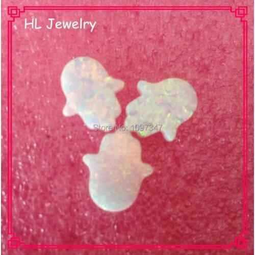 30PCS/Lot Synthetic Opal Hamsa 11*13MM Op17 Fire White Hamsa Hand Opal