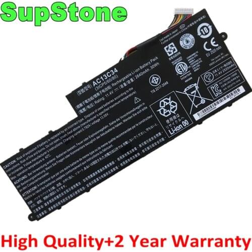 SupStone New AC13C34 MS2377 laptop battery for Acer Aspire V5-122P ES1-111M E3-111 E3-112 ICP5/60/80 V5-132 KT.00303.005 E3-112M