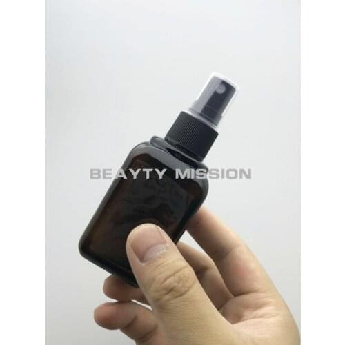 BEAUTY MISSION 50pcs 80ml Square spray pump travel PET bottle for cosmetic packaging,plastic empty bottles for liquid medicine