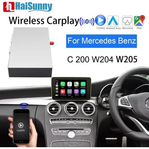 Wireless Carplay For Mercedes W205 W204 C200 Support Decoder Siri Voice Auto Reverse Camera Multimedia Screen Navigation