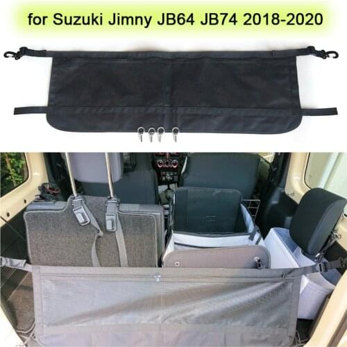 Car Trunk Cargo Net Cover Storage Bag with Net Pocket for Suzuki Jimny JB64 JB74 2018-2020 Stowing Tidying Cargo Net Organizer