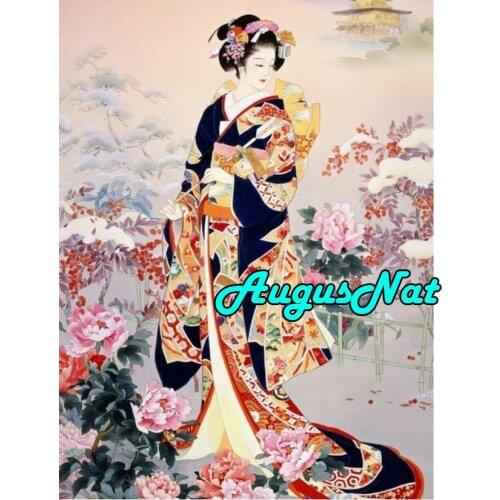 Diy 5d diamond mosaic japanese women daimant painting vintage diamand dotz beads puzzle picture fantasy embroidery cross stitch