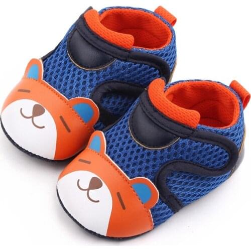 Newborn Baby Boys Shoes Mesh Splicing PU Casual Shoe Soft Sole Cartoon Walking Shoes Toddler Infant Sneakers