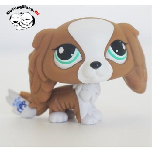 CWG050 Pet Shop Animal Spaniel Brown&White Rares dog action Figure cute puppy