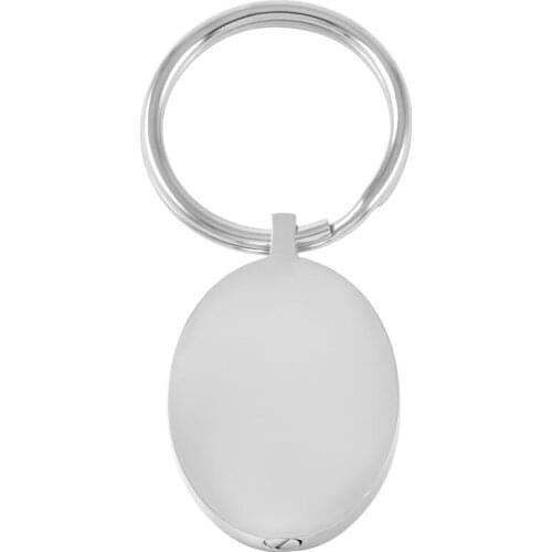 IJK2012 New Fashion Blank Dog Tag Key Chain with Free Circle High Polished Stainless Steel ellipse shape Cremation Key Rings