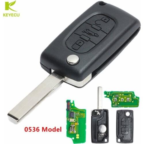 KEYECU 3 Button Flip Remote Key 433MHz ID46 Chip CE0536 HU83 Blade for Peugeot 207 307 308 for CITROEN C2 C3 C8 Berlingo Partner