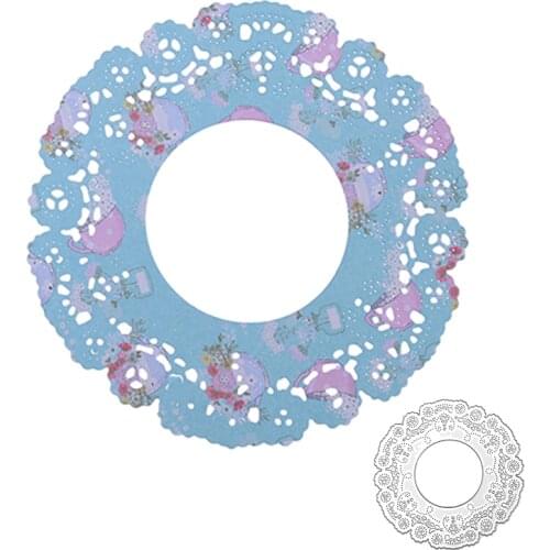 Round Lace Frame Metal Cutting Dies Scrapbooking Stencil DIY Paper Card Decorative Embossing Craft Dies New