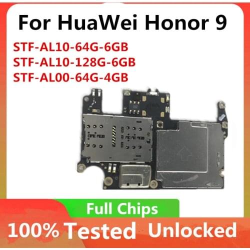 For Huawei Honor 9 Motherboard Unlocked For Huawei Honor 9 Logic Board Original Mainboard WIth Full Chips 64GB 128GB
