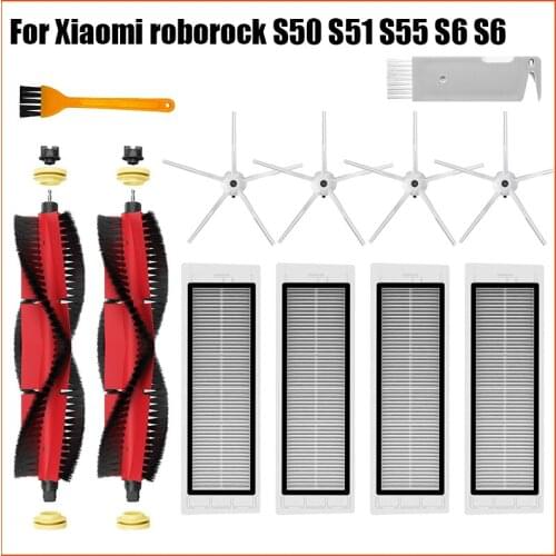 Washable Mop Cloth Rag HEPA Filter Side Main Brush Brush For Xiaomi Roborock S50 S51 S55 S6 S6 Pure Vacuum Cleaner Mopping Parts