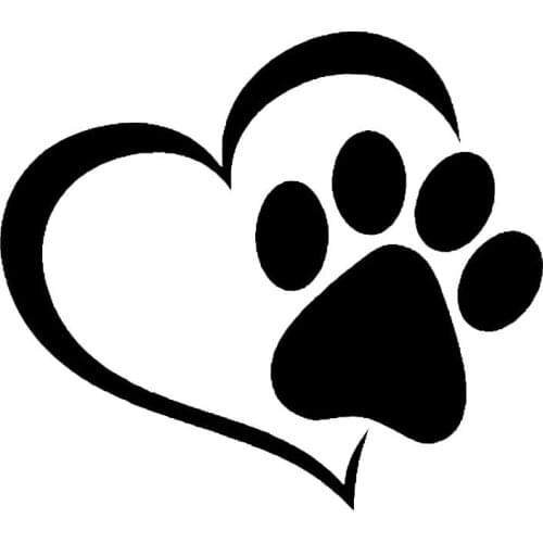 Love Dog Paw Print Car Stickers Decoration Decals Suitable for Motorcycle Camper Personalized Stickers Car Decals14*12cm