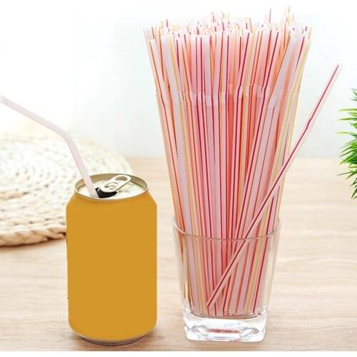 100PCS/set 21cm Colorful Curved Plastic Drinking Straw Lounge Party Material Birthday PP Wedding Cocktail W9L3