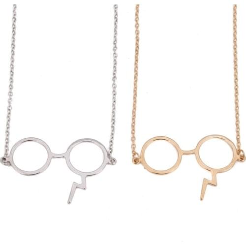Glasses Shape Necklace Gold Silver Colors Pendent Available Wholesale Women Accessories Simple Jewelry Necklaces