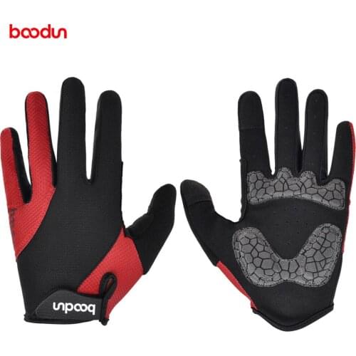 BOODUN Men Women Cycling Bike Gloves Full Finger Touch Screen Thin Breathable Road Mountain Bike MTB Bicycle Gloves with Gel Pad
