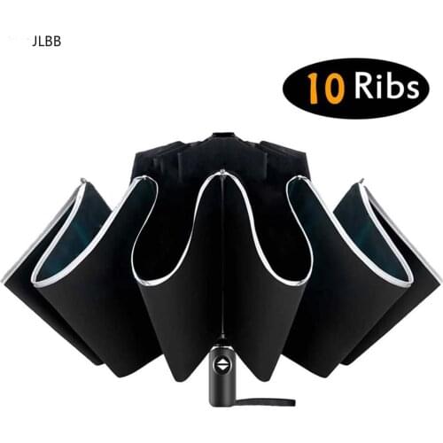 Inverted Umbrella/Travel Portable Windproof Folding Umbrella,10Ribs Auto Open/Close Umbrella,Reflective Stripes for Night Safety