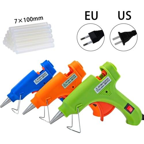 20W Hot Melt Glue Gun With 7*100MM Glue Sticks Industrial Mini Guns Thermo Electric Heat Temperature Tool