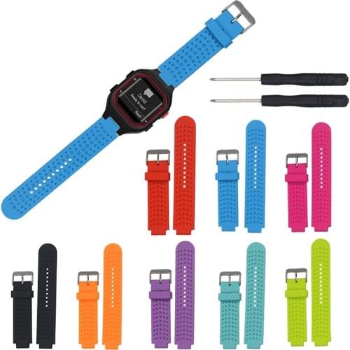 Essidi Men Soft Rubber Watch Strap Replacement Tool Set For Garmin Forerunner 25 Men Watch Band Strap