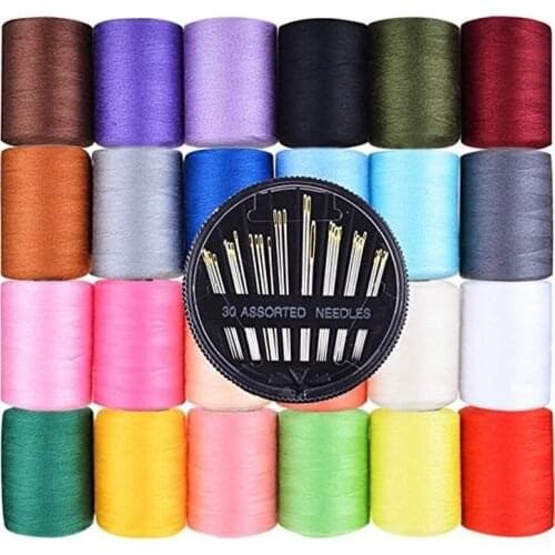 Polyester Sewing Thread 24 Pcs 1000 Yards Each Spools with 30 Pcs Sewing Needles (pattern 1) Sewing Threads Sewing Accessories