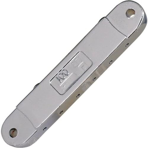 String Taiiece+Roller Golden Saddles Bridge with Small Threaded Posts Studs for Electric Guitar - Silver