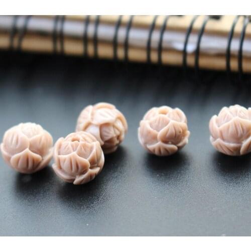 10pcs Lovely 10mm Artificial Coral Lotus Flower Beads Cabochon Mix colors Double Colored for Jewelry making DIY accessoires