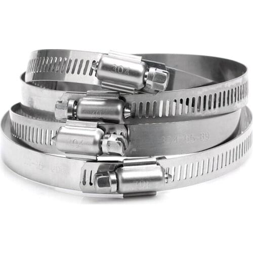 10pcs Stainless Steel Adjustable Drive Hose Clamp Fuel Line Worm Size Clip Hoop Hose Clamp Hot Sale