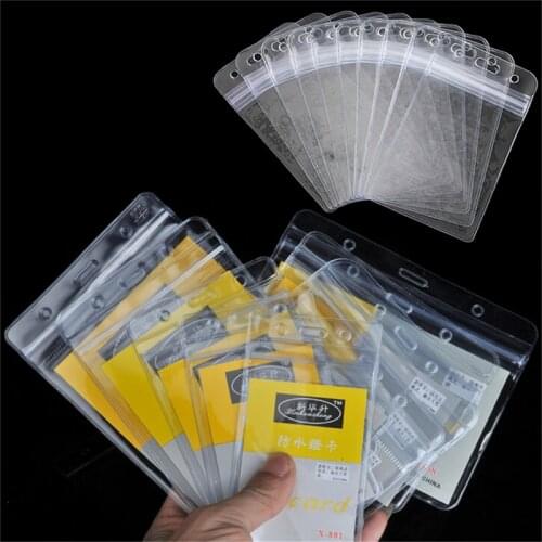 10Pcs/lot ID Card Name Cards Badge Holder with Zipper Vertical Transparent Plastic Clear Exhibition Office Supplies 2017