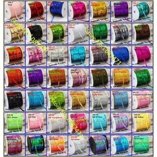 100 yards/roll,6mm beautiful color loose diameter round flat sequins Roll Paillettes sewing on trims for crafts, cloth accessory