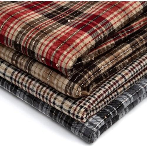 146cm x 50cm good draping polyester blend twill cloth yarn dye garment Sequin fabric for trousers and Suit tablecloths