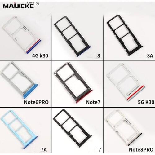 2PCS Redmi 8 8A 7 7A Sim Card Slot Socket For Xiaomi Redmi K30 K20 K20 Pro Note 9 8 Pro Note 7 Pro SIM Card Tray Slot Holder