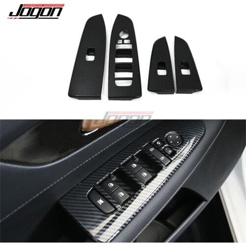 4pcs Carbon Fiber Look For Kia 4th. BD Forte Cerato K3 2019 2020 Car Accessories Window Lift Switch Button Sticker Cover Trim