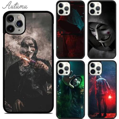 Hacker Anonymous Phone Case for iPhone 11 12 Pro Max mini X XR XS SE 2020 5 6S 7 8 Plus Samsung Galaxy S9 S10 Cover shell coque