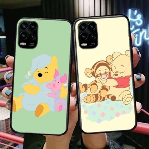 Winnie Honey Bear cartoon Phone Case For XiaoMi Redmi Note 10 9 9S 8 7 6 5 A Pro T Y1 Black Cover Silicone Back Pre style cover