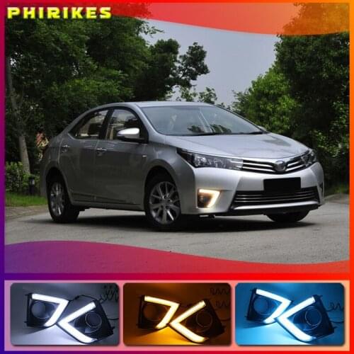 12V Daytime Running Light For Toyota Corolla 2014 2015 2016 Turn Signal ABS DRL Fog Lamp Decoration Car Accessories