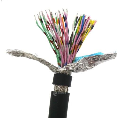 Flexible IO Control Cable 50 core 0.08mm² 28 AWG Shielded Twisted Pair Wire with Tinned Pure Oxygen Free Copper 1m