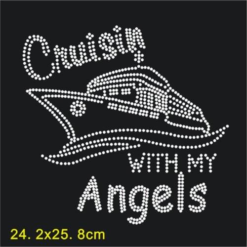 Hotfix Rhinestone Motif Glass Rhinestone Applique Angels Heat Transfer Patches T-Shirt Art Craft Applique Diy Letters Stickers